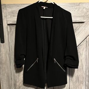 Maurices Black Blazer with Silver Zipper Details